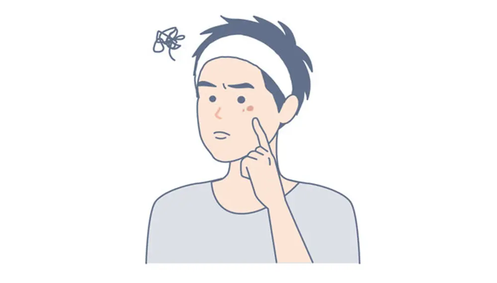 シミに悩む男性